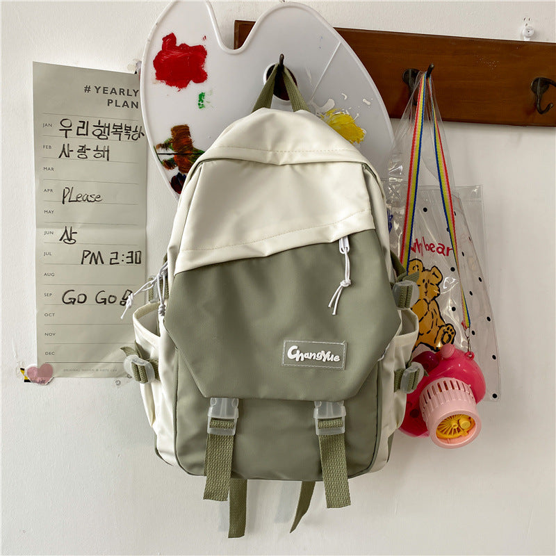 『A2342910』日系甜美拼色雙肩包