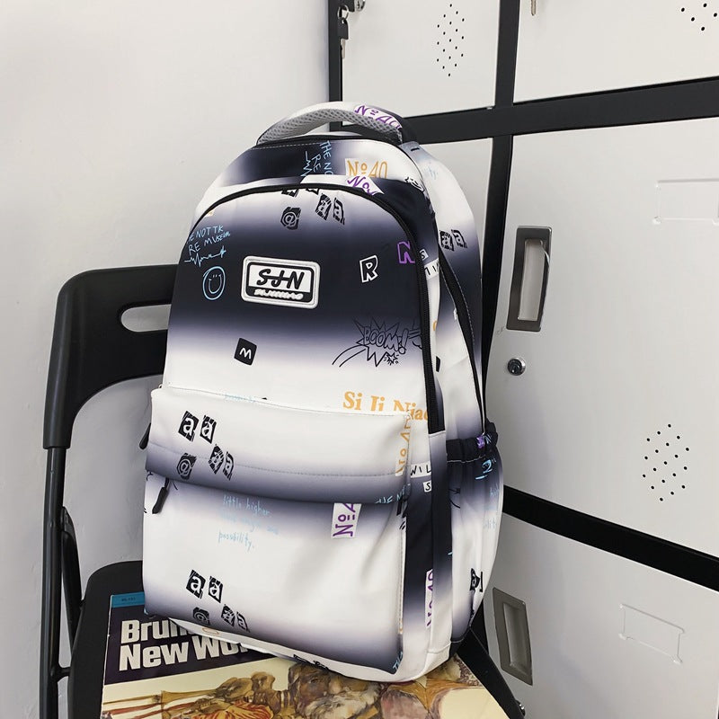 『A238125』韓系塗鴉字母雙肩包