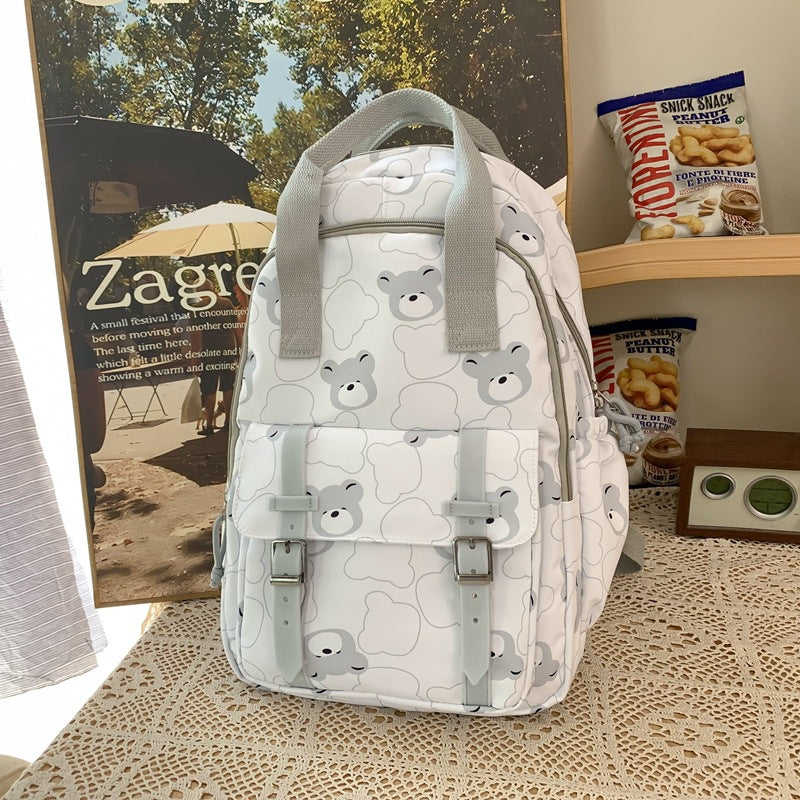 『A237309』韓系小熊印花高顏值雙肩包