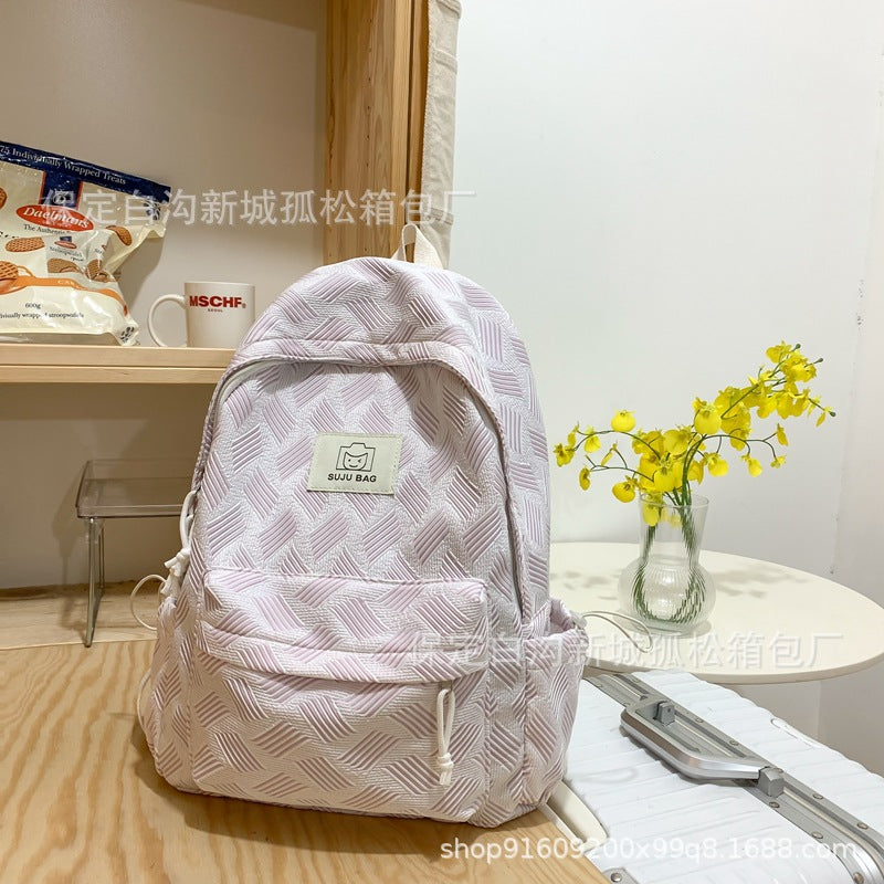 『A23711』日系大容量花紋休閒雙肩包