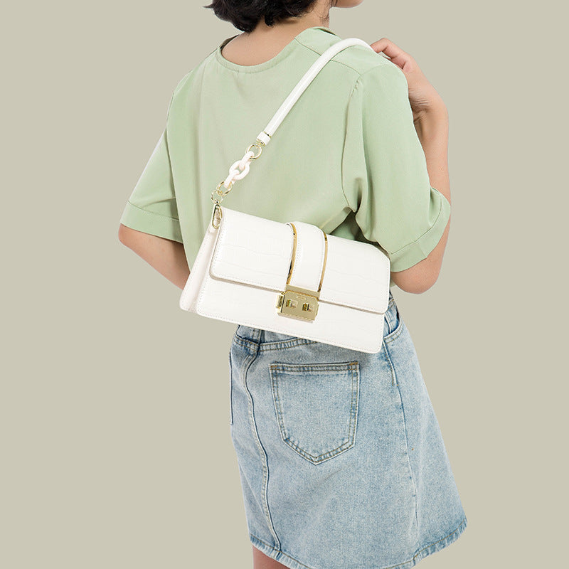 『B239236』歐美簡約鱷魚紋小方包