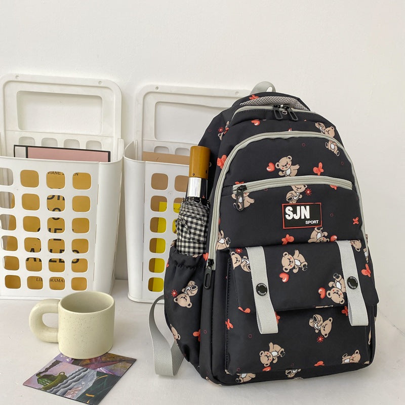 『A235271』日系甜美小熊塗鴉雙肩包