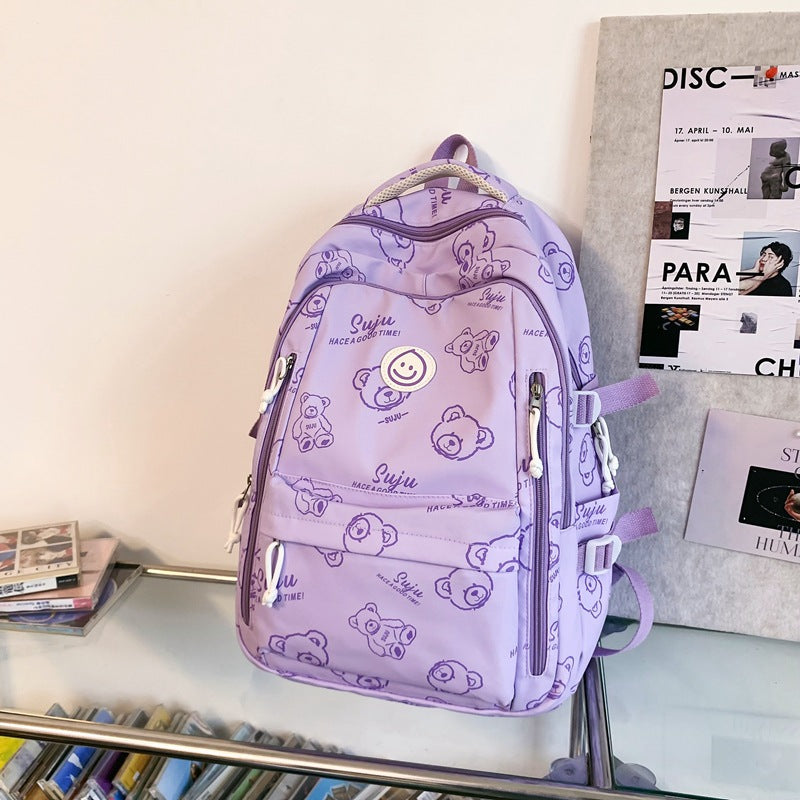 『A23855』韓系小熊印花多功能背包