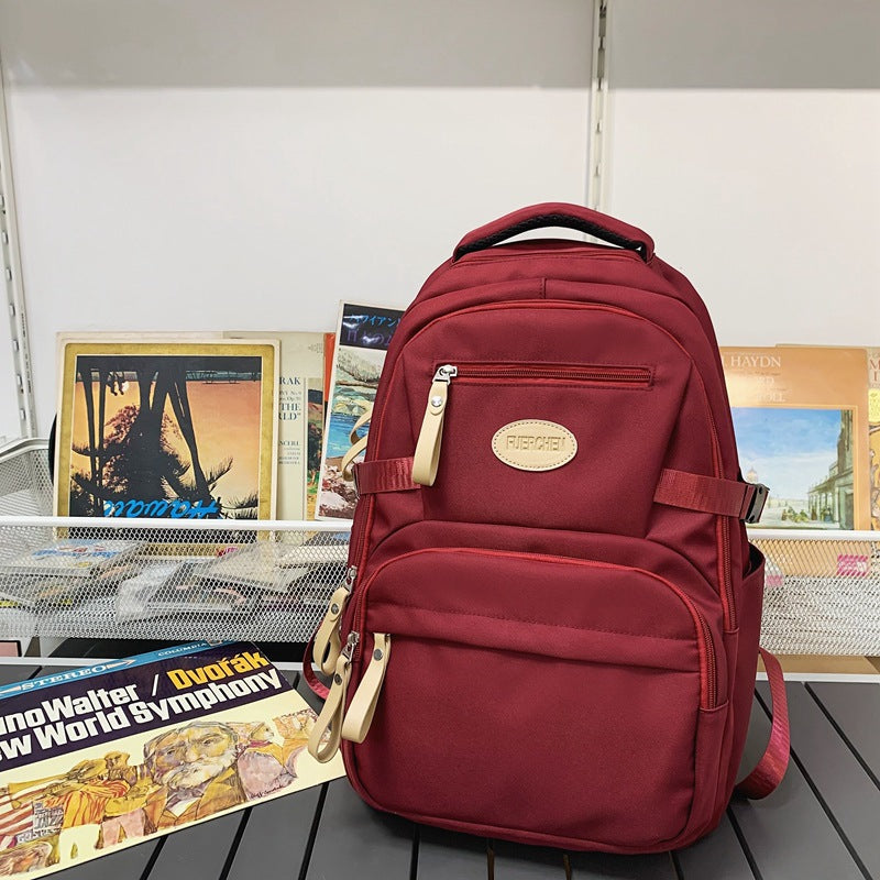 『A233209』日系純色大容量雙肩包