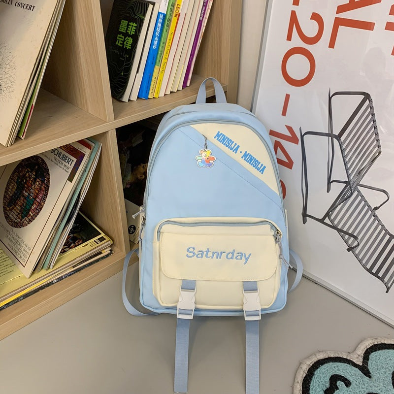 『A2332059』日系雙色百搭手提雙肩包