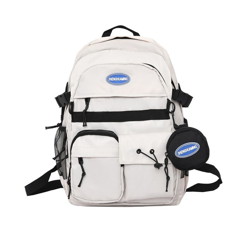 『A233206』港風復古中性雙肩包