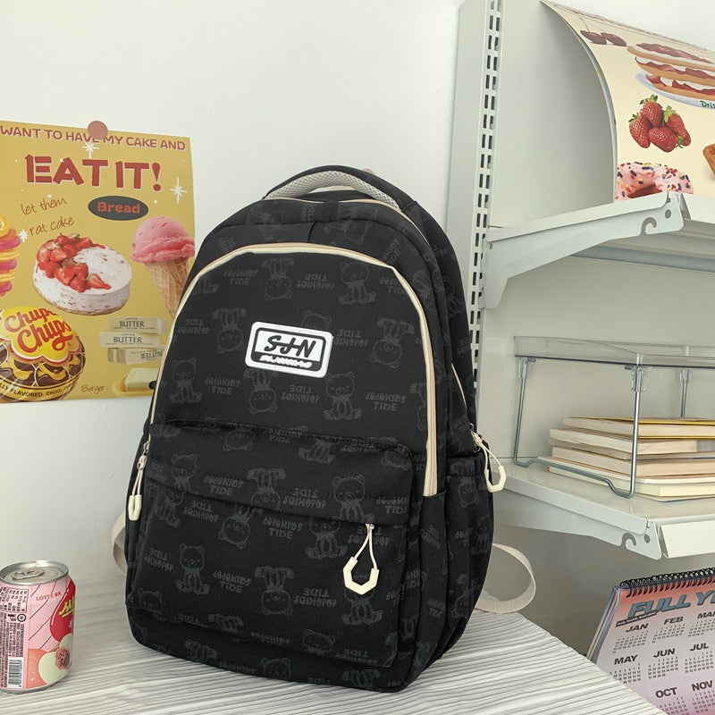 『A2332051』韓版大容量塗鴉熊雙肩包