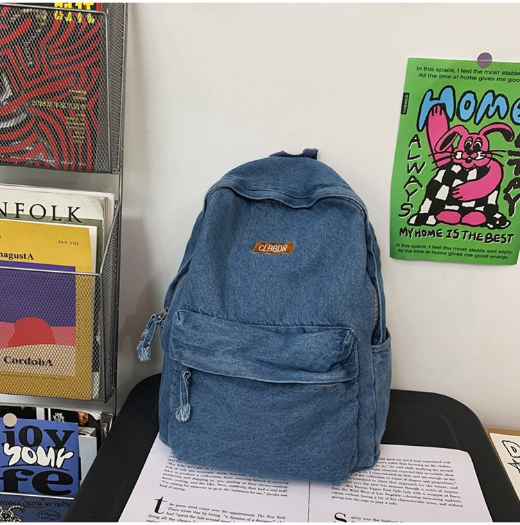 『A2332047』復古水洗牛仔布雙肩包