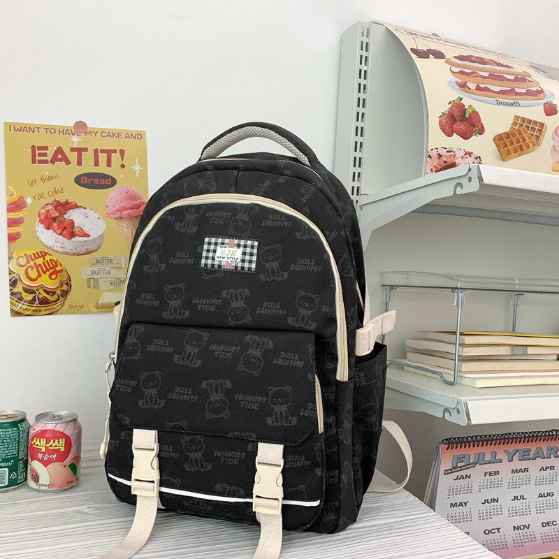 『A2332035』韓版可愛熊塗鴉大容量雙肩包