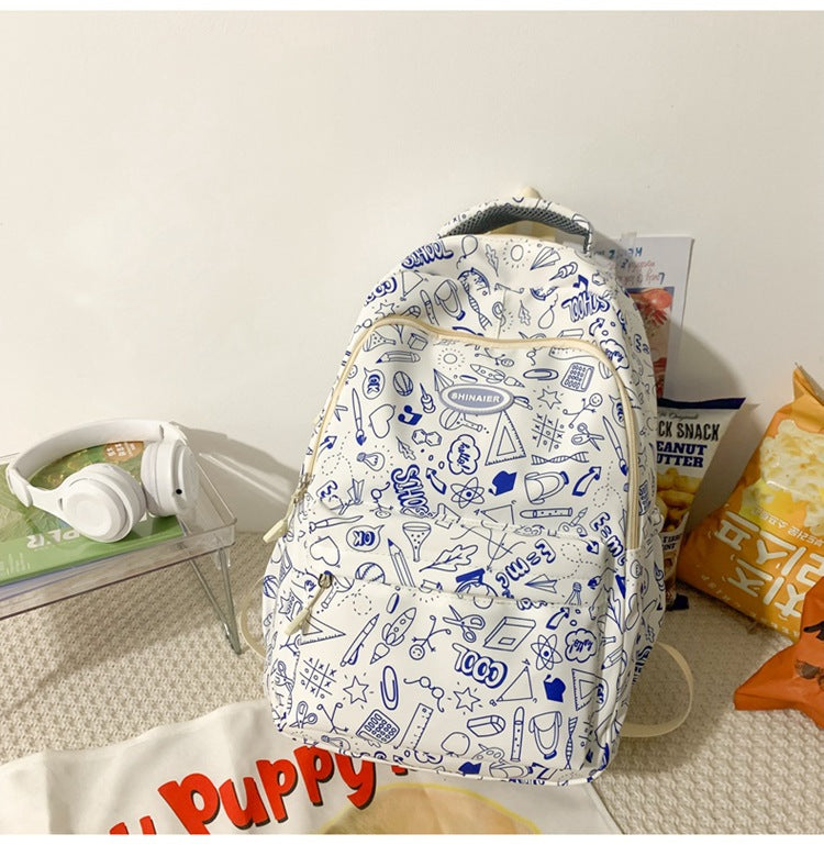 『A2342227』韓版塗鴉可愛雙肩包