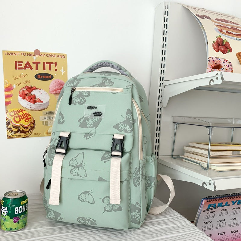 『A2332020』時尚大容量蝴蝶塗鴉雙肩包